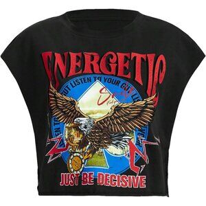 Women's Crop Top Soft Fabric Large Casual Graphic Print Round Neck